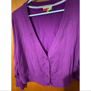 Cropped 3/4 sleeve plus size sweater